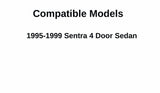 Driver Left Side Rear Door Window Door Glass Compatible with Nissan Sentra 4 Door Sedan 1995-1999 Models