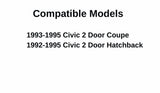 Driver Left Side Door Window Door Glass Compatible with Honda Civic 2 Door Coupe/ Hatchback 1992-1995 Models