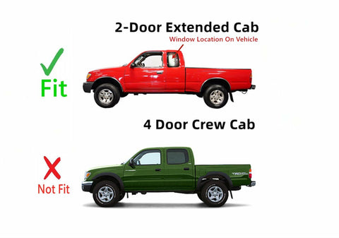 Driver Left Side Quater Window Quarter Glass Compatible with Toyota Tacoma Pickup 2-Door Extended Cab 1995-2000 Models