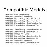 Tempered Passenger Right Side Front Door Window Door Glass Compatible with Chevrolet/GMC C/K-Series Pickup Suburban Blazer Jimmy 1973-1980 Models