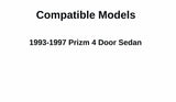 Driver Left Side Rear Vent Window Vent Glass Compatible with Geo Prizm 4 Door Sedan 1993-1997 Models