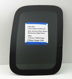 Passenger Right Side Rear Access Door Window Door Glass Compatible with Ford F150 & F250LD (Light Duty) 1998-2003 & F150Heritage 2004 2-Door Super Cab Models Only