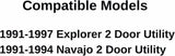 Driver Left Side Window Side Glass Compatible with Ford Explorer/Mazda Navajo 2 Door Utility 1991-1997 Models
