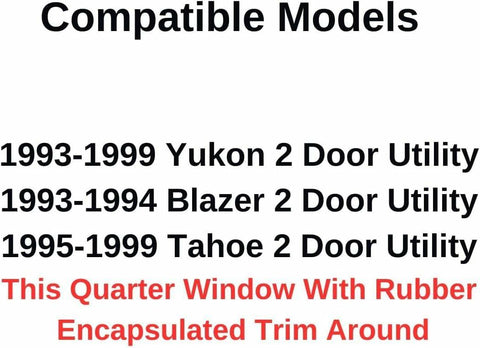 Quarter Window Seals Compatible With 1983-1994 Chevy Blazer GMC Quarter Window Seals Compatible With 1983-1994 Chevy Blazer GMC