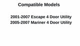 Driver Left Side Quarter Window Quarter Glass Compatible with Ford Escape/Mercury Mariner 2001-2007 Models