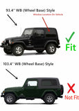 Driver Left Side Quarter Window Quarter Glass Compatible with Jeep Wrangler 93.4'' WB Short Wheel Bass 1987-2006 Models