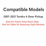 Heated Power Drop Down Style Back Window Back Glass Compatible with Toyota Tundra 4 Door Crew Cab Pickups 2007-2021 Models