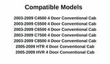 Fit Both Passenger Right / Driver Left Side Rear Door Window Door Glass Compatible With Chevrolet Kodiak 2003-2009/GMC Topkick 2003-2009/Isuzu HTR HVR 2005-2009 4-Door Models