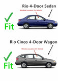 Passenger Right Side Front Door Window Door Glass Compatible with Kia Rio / Rio Cinco 2001-2005 Models