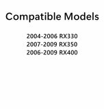Driver Left Side Rear Door Window Door Glass Compatible with Lexus Lexus RX330 / RX350 / RX400 2004-2009 Models