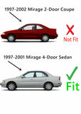 Driver Left Side Rear Door Window Door Glass Compatible with Mitsubishi Mirage 4 Door Sedan 1997-2001 Models