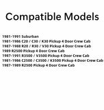 Passenger Right Side Rear Door Window Door Glass Compatible with Chevrolet Suburban/GMC Suburban/Chevroket Pickup/GMC Pickup 1981-1991 4 Door Models