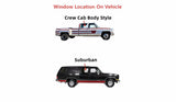 Passenger Right Side Rear Door Window Door Glass Compatible with Chevrolet Suburban/GMC Suburban/Chevroket Pickup/GMC Pickup 1981-1991 4 Door Models