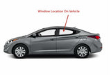 Driver Left Side Rear Door Window Door Glass Compatible with Hyundai Elantra 4 Door Sedan 2011-2016 Models