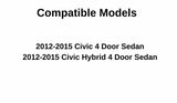 Passenger Right Side Rear Vent Glass Vent Window Compatible with Honda Civic 4 Door Sedan 2012-2015 Models