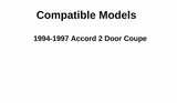 Passenger Right Side Door Window Door Glass Compatible with Honda Accord 2 Door Coupe 1994-1997 Models