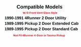 Driver Left Side Front Door Window Door Glass without VENT Style Compatible with Toyota Pickup Truck 1989-1995 / 4runner 1990-1991 Models