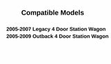 Passenger Right Side Rear Door Window Door Glass Compatible with Subaru Legacy/Subaru Outback 4 Door Wagon 2005-2009 Models