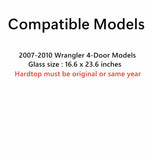 Passenger Right Side Rear Quarter Window Quarter Glass Compatible with Jeep Wrangler 4 Door Utility 2007-2010 Vehicle Models