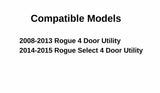 Passenger Right Side Rear Door Window Door Glass Compatible with Nissan Rogue 2008-2013 Models / Rouge Select 2014-2015 Models
