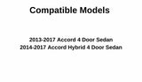 Driver Left Side Rear Door Window Door Glass Compatible with Honda Accord 4 Door Sedan 2013-2017 Models