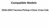 Driver Left Side Rear Door Window Door Glass Compatible with Toyota Tacoma Pickup 4 Door Crew Cab 2016-2023 Models