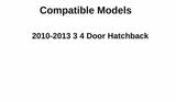 Driver Left Side Rear Door Window Door Glass Compatible with Mazda 3 4 Door Hatchback 2010-2013 Models