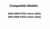 Passenger Right Side Front Door Window Door Glass Compatible with Infiniti FX35 FX45 2003-2008 Models