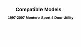 Driver Left Side Rear Door Window Door Glass Compatible with Mitsubishi Montero Sport 1997-2007 Models