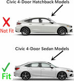 Tempered Chrome Molding Style Passenger Right Side Quarter Window Quarter Glass Compatible with Honda Civic 4-Door Sedan 2022-2026 Models