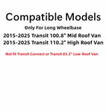 Tempered Driver Left Side Quarter Window Quarter Glass Compatible with Ford Transit Long Wheel Base Mid-Roof & High-Roof Van 2015-2025 Models (Not For Low-Roof)