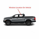 Clear Tempered Driver Left Side Rear Door Window Glass Compatible with Ford Ranger Pickup 4-Door Crew Cab 2019-2023 Models
