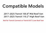 Laminated Privacy Passenger Right Rear Sliding Door Window Door Glass Compatible with Ford Transit 110.2" High-Roof 100.8" Mid-Roof Van 2017-2026 Models (Not for Transit Connect or Low-Roof Transit)