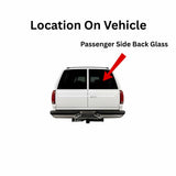 Heated Back Window Glass Passenger Right Side Compatible With GMC / Chevrolet Suburban Tahoe Yukon 1993-1999 & Tahoe Limited / Tahoe Z71 / Yukon Denali / Cadillac Escalade 2000 Models