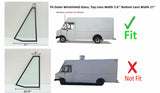 Tempered Driver Left Side Outer Windshield Window Glass ( Top Lens 3.8 " , Bottom Lens 21" ) Compatible with Utilimaster Aeromaster 2000-2012 / Workhorse FasTrack Step Van 2006-2012 Models