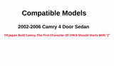 Japan Built Style Driver Left Side Front Door Window Door Glass Compatible with Toyota Camry 2002-2006 Models