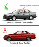 Driver Left Side Front Door Window Door Glass Compatible with Nissan Sentra 1991-1994/ Tsuru 1992-2005 4 Door Sedan Models