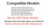 Movable Clear Tempered Passenger Right Side Quarter Window Quarter Glass Compatible with Chevrolet Silverado / GMC Sierra 1500 2500 2500HD 3500HD 2007-2013 Extended Cab Models (Not For 2007 Classic)