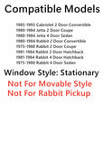 Stationary Tempered Passenger Right Side Front Vent Window Vent Glass Compatible with Volkswagen Cabriolet 1985-1993 / Rabbit Jetta 1975-1984 Models (Not For Rabbit Pikcup)