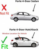 With Clips Style Passenger Right Side Rear Door Window Door Glass Compatible with Kia Forte 4-Door Hatchback 2011-2013 Models