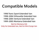 Passenger Right Side Quarter Window Quarter Glass Compatible with Chevrolet Venture 1998-2005/Pontiac Trans Sport 1998 Montana 1999-2005/ Oldsmobile Silhouette 1998-2004 Extended Van Models