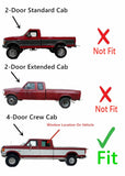 Tempered Driver Left Side Rear Door Window Door Glass Compatible with Ford F350 4-Door Crew Cab Pickup 1987-1994 Models
