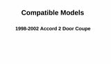 Passenger Right Side Door Window Door Glass Compatible with Honda Accord 2 Door Coupe 1998-2002 Models