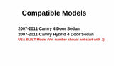 Driver Left Side Front Door Glass Compatible with Toyota Camry 4 Door Sedan USA Built 2007-2011 Models