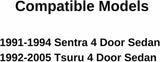 Driver Left Side Front Door Window Door Glass Compatible with Nissan Sentra 1991-1994/ Tsuru 1992-2005 4 Door Sedan Models