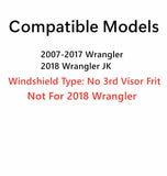 Without 3rd Visor Frit Style Laminated Front Windshield Window Glass Compatible with Jeep Wrangler 2007-2017 / Wrangler JK 2018 Models