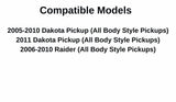 Non-Heated Stationary Clear Back Window Back Glass Compatible with Dodge/Ram Dakota & Mitsubishi Raider 2005-2011 Pickups Models