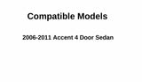 Passenger Right Side Rear Door Window Door Glass Compatible with Hyundai Accent 4 Door Sedan 2006-2011 Models