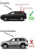 OE Chrome Moulding Style Privacy Driver Left Side Quarter Window Glass Compatible with Jeep Cherokee 2014-2018 Models (Not For Grand Cherokee)