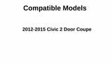 Passenger Right Side Front Vent Glass Vent Window Compatible with Honda Civic 2 Door Coupe 2012-2015 Models